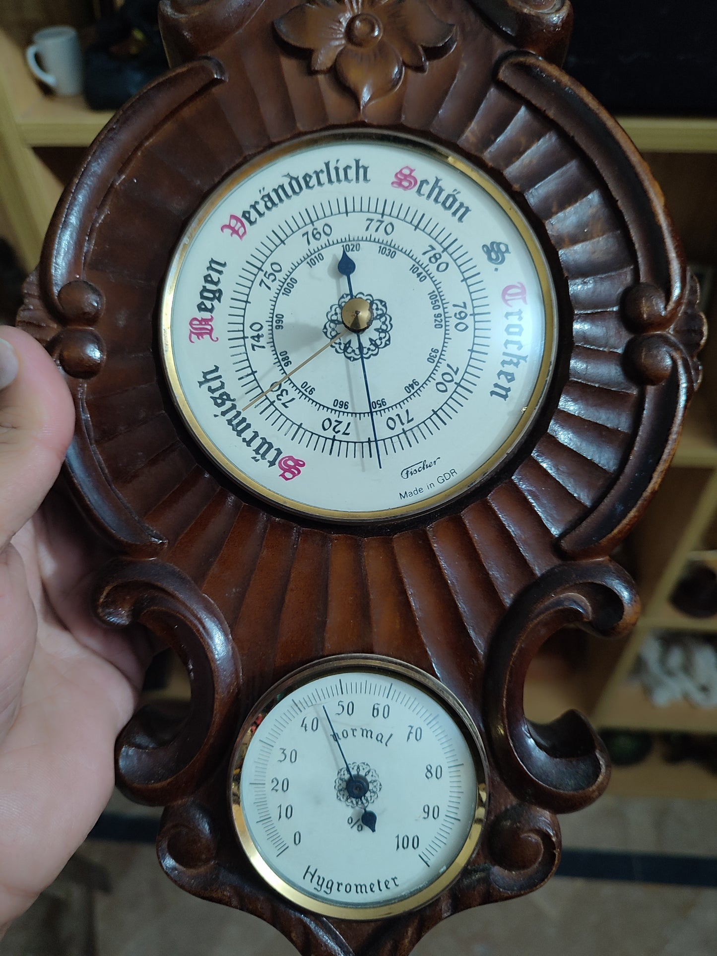 Vintage German Weather Station – Barometer, Thermometer & Hygrometer | Made in GDR (East Germany)